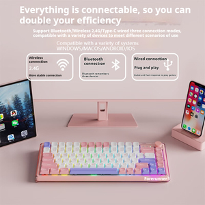 EWEADN Customized 82-<strong>Keys</strong> RGB Backlit Mechanical <strong>Keyboard</strong> 75% Wired/Wireless Hot Swappable PBT Keycaps 82-<strong>Keys</strong> Customized Gasket - Product Image 3