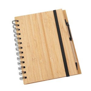 Cadernos espirais A5 personalizáveis com corda elástica Metal Gold Corner Colorido Linen Cover Bamboo Hardcover Planner Journals