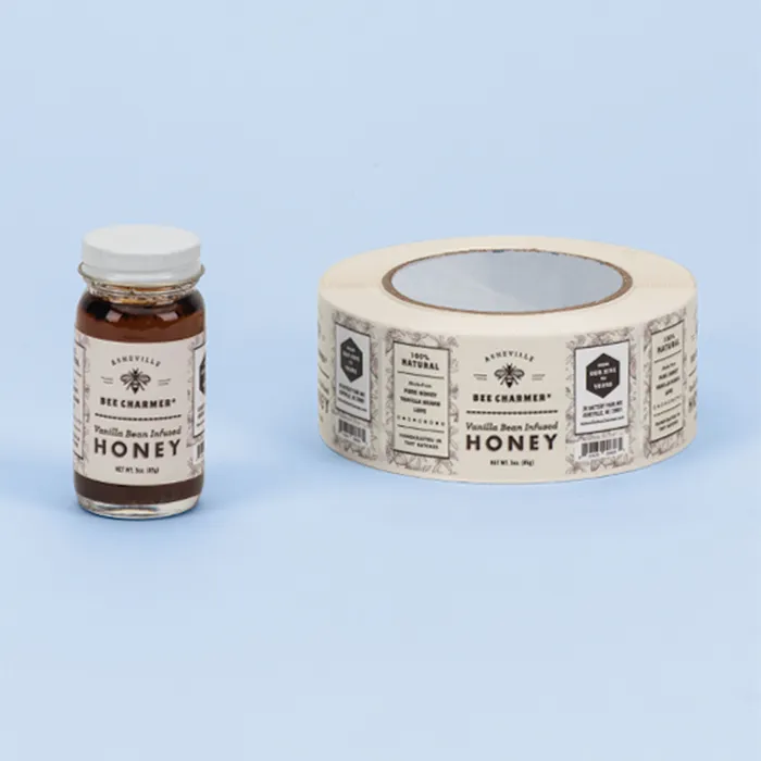 Embalaje de impresión CMYK autoadhesivo personalizado de alta calidad, etiqueta de tarro de miel de abeja