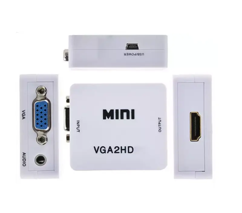 VGA ao Conversor de vídeo HD 1080P Mini VGA2HD Adaptador com Áudio Para PC Portátil