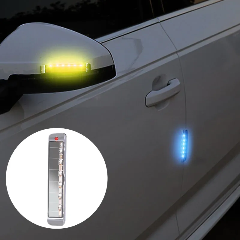 Solar Wiring-free Colorful Atvs Flashing Tail Light Warning Auto Led Lights For Car