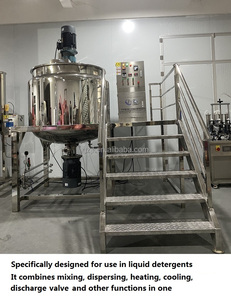 金凤高剪切混合罐液体混合器混合罐化学混合器带搅拌器液体皂化机小型生产线 - Product Image 3