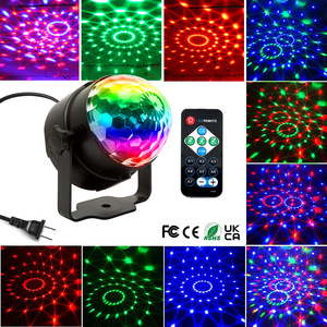 ลูกบอลคริสตัลหลากสีไฟกลางคืน LED ลูกบอลวิเศษขนาดเล็กควบคุมด้วยเสียงด้วยรีโมทคอนโทรล - Product Image 2