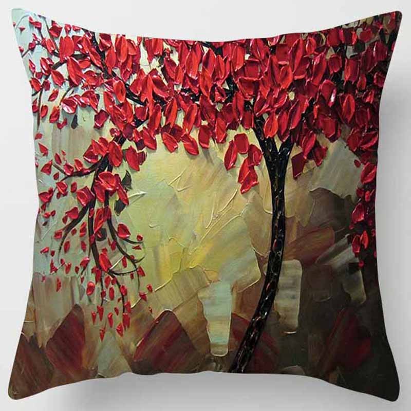 Fond marron avec des feuilles rouges