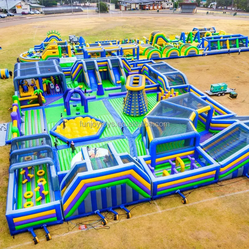 Aventura comercial al aire libre Parque temático inflable gigante Parque de atracciones inflable para niños