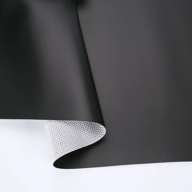 Couverture de bâche en PVC revêtu, bâche noire, ANTI UV, étanche, pour les tentes et le couverture à l'extérieur