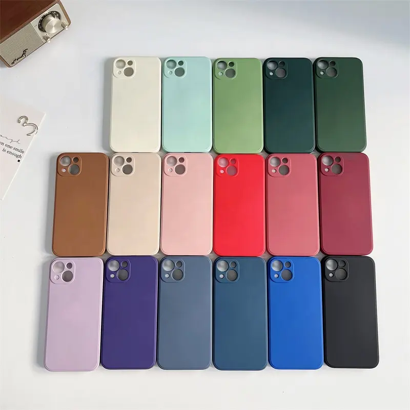 Low MOQ Blank Matt Handy Silikon hülle für iPhone 15 14 13 12 11 pro max Weiche bunte TPU Telefon abdeckung mit Mikro faser