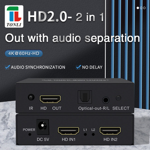 2.0 <strong>hdmi</strong> Switch 2input 1output 4K 60Hz Automatic Switching Audio Separation <strong>Output</strong> 2x1 Switch