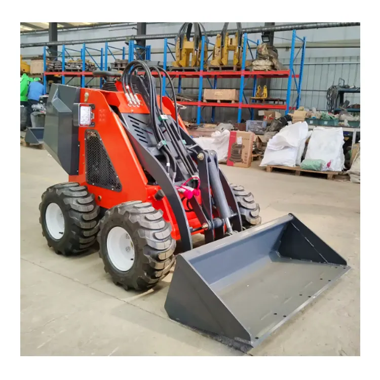 13.5HP small Cost-effective tire mini skid steer loader Bucket automatic leveling function for sale