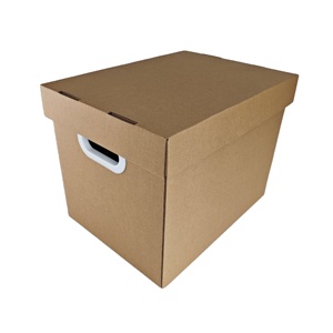 Cajas de almacenamiento de cartón plegables de papel Kraft grueso de tamaño personalizado de alta calidad para archivo con tapa - Product Image 1