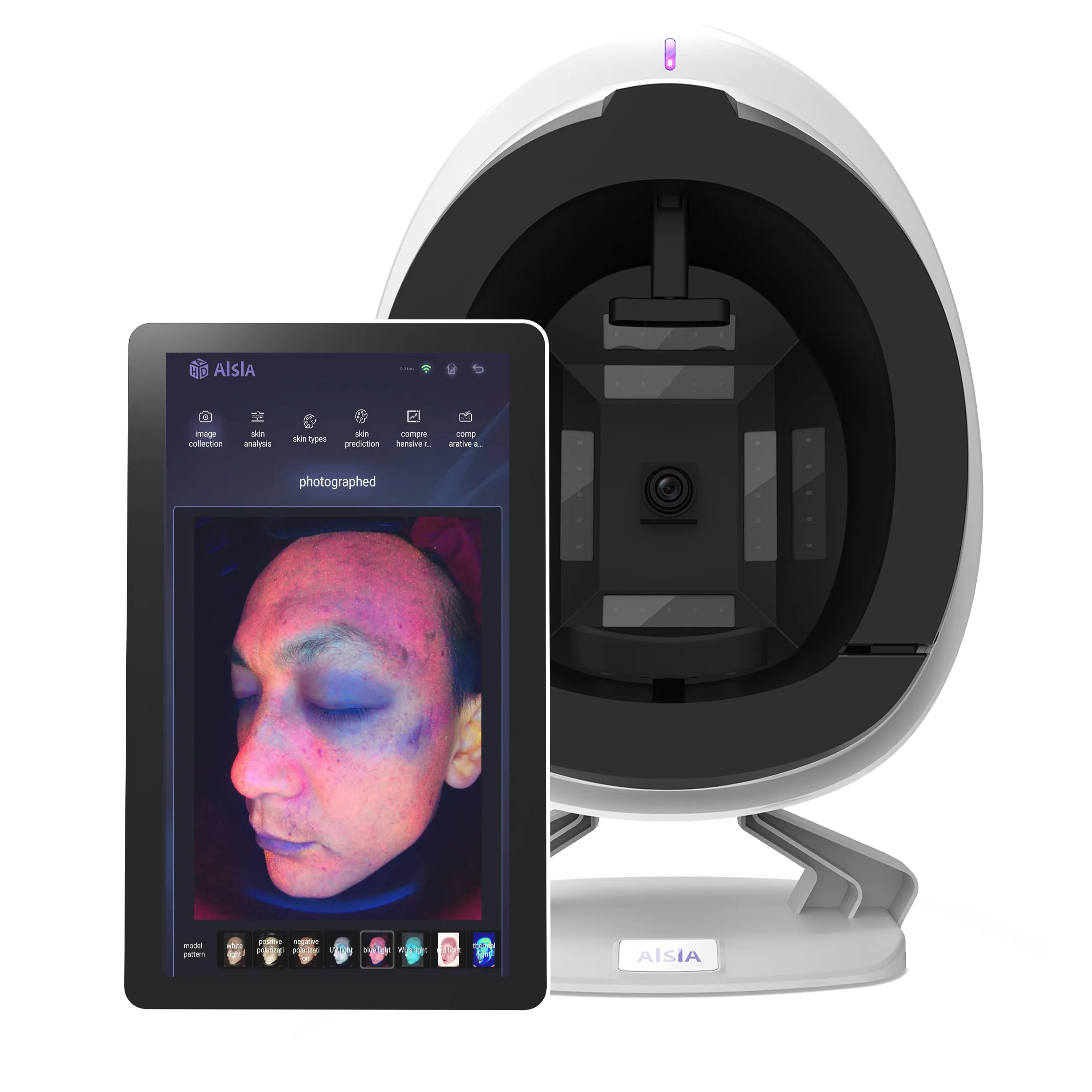 Nuovo sistema Scanner portatile per la pelle 3D rileva i problemi che offrono suggerimenti analizzatore della pelle del viso per negozi di bellezza