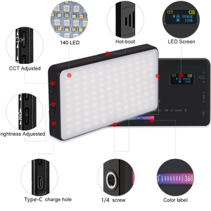 RGB Светодиодный свет камеры полноцветный выход видео свет для DSLR камеры - Product Image 4