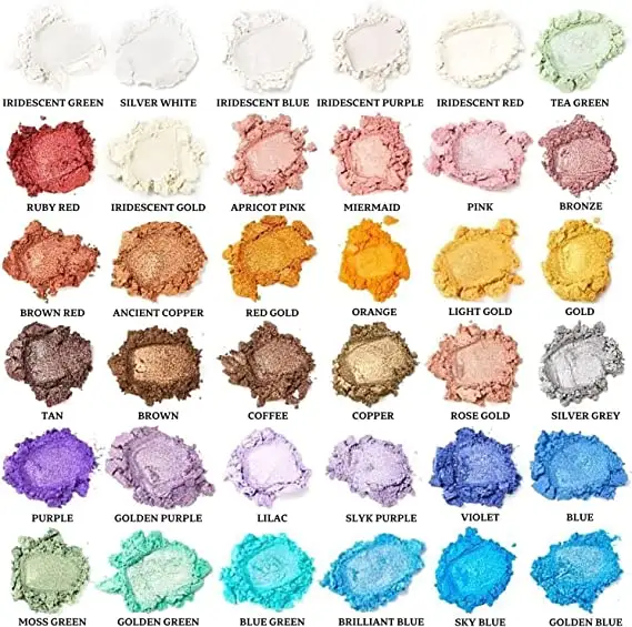 48 renk doğal mika tozu Pigment epoksi reçine renk mika tozu Pigment