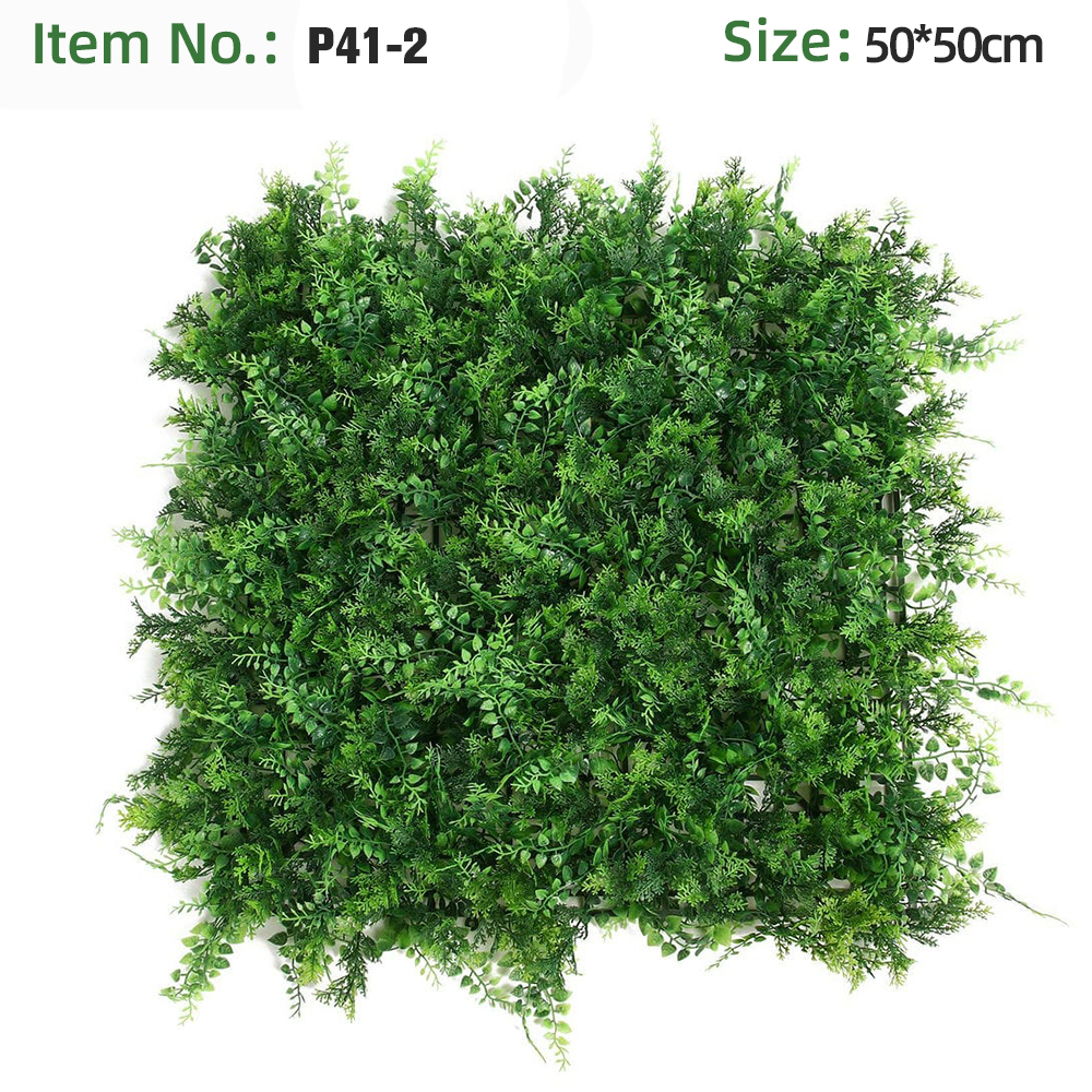 Mixed Fresh Green Fern Grass Wall Panel