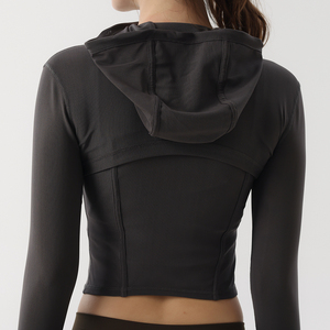 OEM Biểu Tượng Tùy Chỉnh Bán Buôn Chất Lượng Cao Đồng Bằng Dệt Thông gió Lưới Cắt Nửa Zip Sâu V Cổ Của Phụ Nữ Áo - Product Image 2