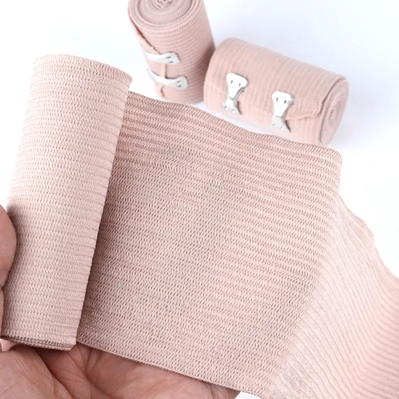 Compports ilk yardım cerrahi onaylama sabitleme renkli spor tıbbi düz polyester elastik bandaj