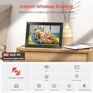 Фабричная Цена Высокое разрешение IPS экран Цифровая фоторамка 10,1 дюймов сенсорный экран Wi-Fi цифровая фоторамка с рамкой - Product Image 2
