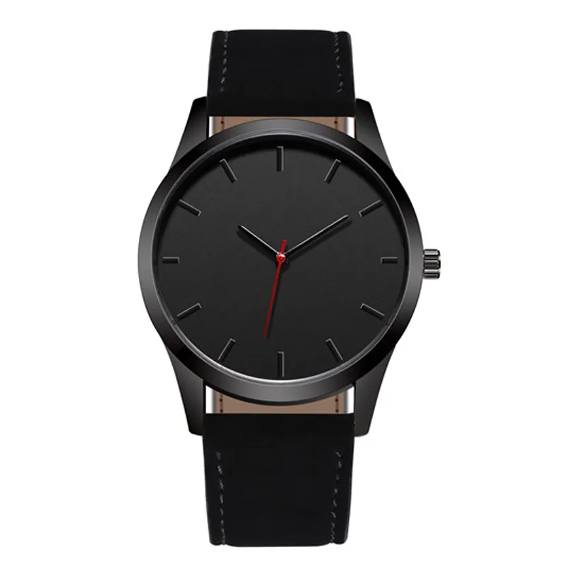 WJ-7126 dapat disesuaikan logo modis minimalis jam tangan untuk pria tali kulit kustom pria jam tangan kuarsa OEM kecil