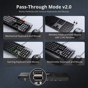 TESmart 8K60Hz USB C KVM交换机2台笔记本电脑1显示器USB 3.0 2端口4K @ 144Hz类型C，用于游戏和家庭办公室KVM对接 - Product Image 6