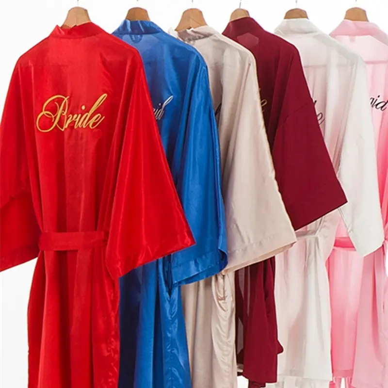 Nuova Estate Kimono Camicia Da Notte Della Signora Sleepshirts Pigiama Sposa Damigella D'onore di Cerimonia Nuziale Accappatoio Abito Da Sera Abiti per la Donna
