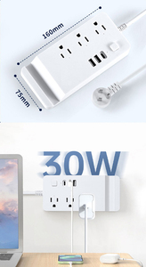 超薄型6-1電源ストリップ4 ACソケット付きUSB A + タイプC WT-2A1C-B USAアウトレットエクステンダー多機能PCB & PCBA - Product Image 3