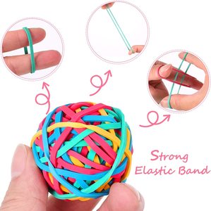 Banda de goma elástica colorida ecológica de alta calidad, fabricación de bucles, Bola de banda de goma de colores surtidos para oficina y hogar - Product Image 4
