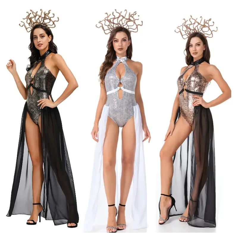 Diseño de moda Hydra Witch Roman Girl Set Sexy Disfraces de Halloween para Festival Masquerade Party Ropa