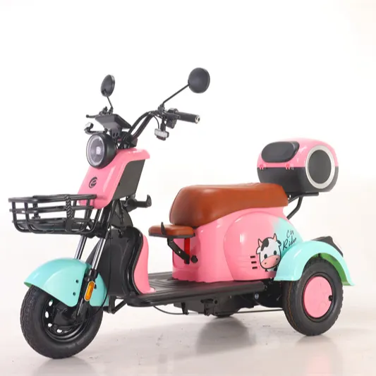 China Cheap Electric Power Tricycle Scooter Adult 3 Three Wheel Price Cheap Cartoon Design Electric Tricycles For Women