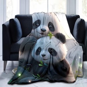 Cute <strong>Panda</strong> Print Flannel Blanket Soft Comfortable Multi-Purpose Custom Size Throw Blanket with Woven <strong>Pattern</strong> Sublimation Print - Product Image 2