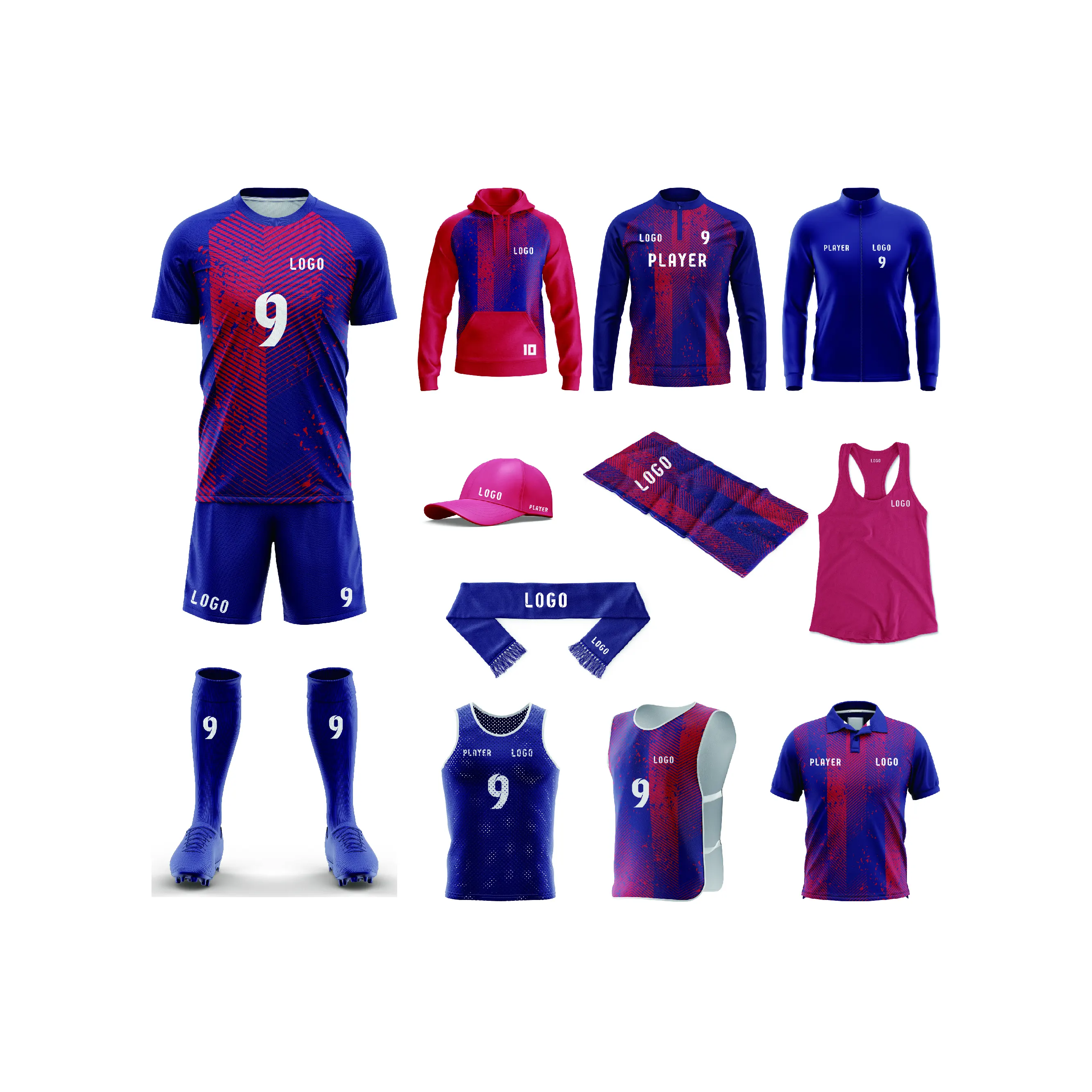 Kostengünstige individuelle Sportbekleidung, Fußballtrikot-Design, Fußballtrikot-Set