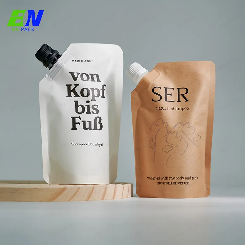 Custom printing kraft paper packaging portable skincare packaging beverage packaging 10ml 30ml spout pouch