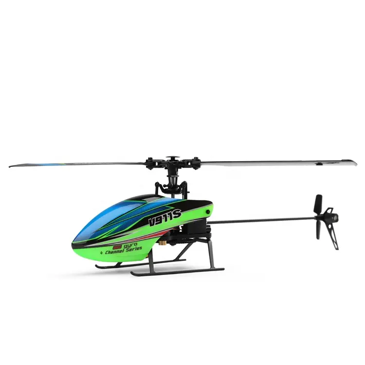 Wltoys V911s Mainan Kontrol Jarak Jauh, Gyro 6-AS, Helikopter Hobi Rc Kecepatan Tinggi 4ch Radio