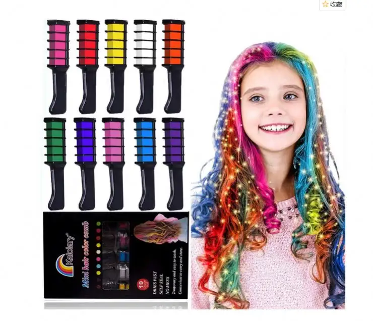 Set di pettini a gesso colorato per capelli tinti all'ingrosso da 6 pezzi