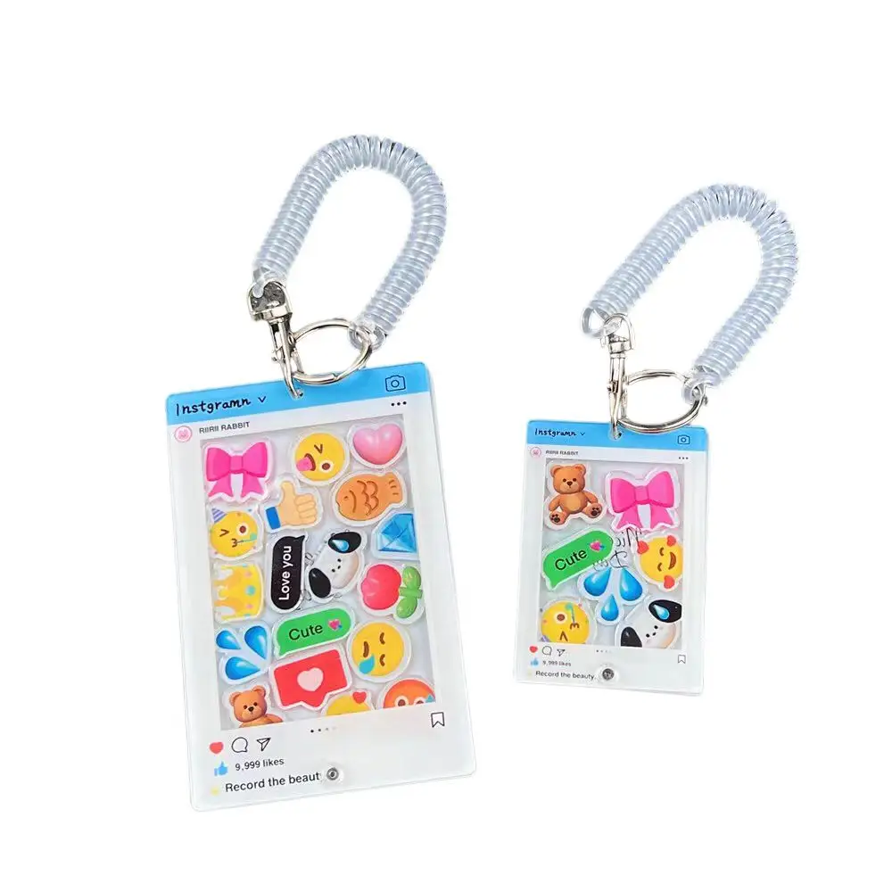 Custom Creative Personalized Cute Anime Ins Style Idol Card Holder Bag Pendant Digital Photo Frame Cartoon Acrylic Keychain