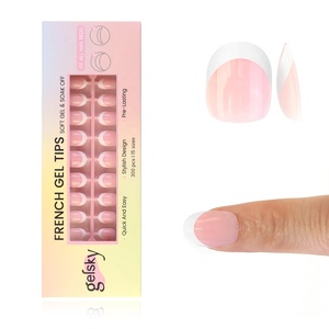 Gelsky ปลายเล็บสั้นแบบฝรั่งเศสปลายเล็บสีชมพูเปลือยปลายเล็บสี่เหลี่ยมกลม - Product Image 6
