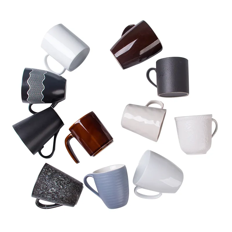 Içme araçları ev sırlı ucuz kahve kupaları porselen çay bardağı beyaz kol arapça seramik kahve fincanları