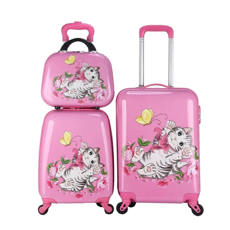 OMASKA Custom New ABS Kinderkoffer-Sets 3 PCS ABS Trolley Bag Spinner 14 16 20 Zoll süßes ABS-Gepäck