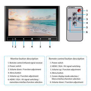 7-9 Zoll LCD-Monitor Kopfstütze Tragbarer HD VGA LCD-Auto bildschirm für PC/Mac Mini/TV/Kamera/Gaming IPS 1024 X600 Unterstützung AV-Video - Product Image 5