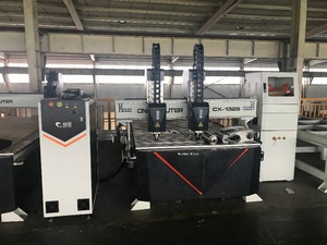 DSP controlado 2 husillos de talla de madera de CE máquina de doble cabeza enrutador cnc para trabajar la madera