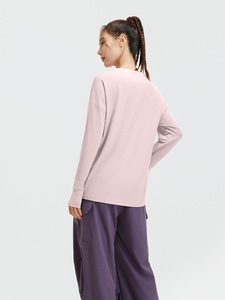 Với dài tay áo cho chạy đào tạo & Thể dục hàng đầu mới thể thao chia lỏng Yoga Top - Product Image 2