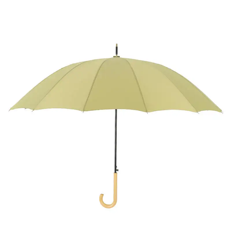 Hoge Kwaliteit 25 Inch Zakelijke Paraplu Winddichte Sterke Volautomatische Mannen Opvouwbare Paraplu Met Houten Handvat