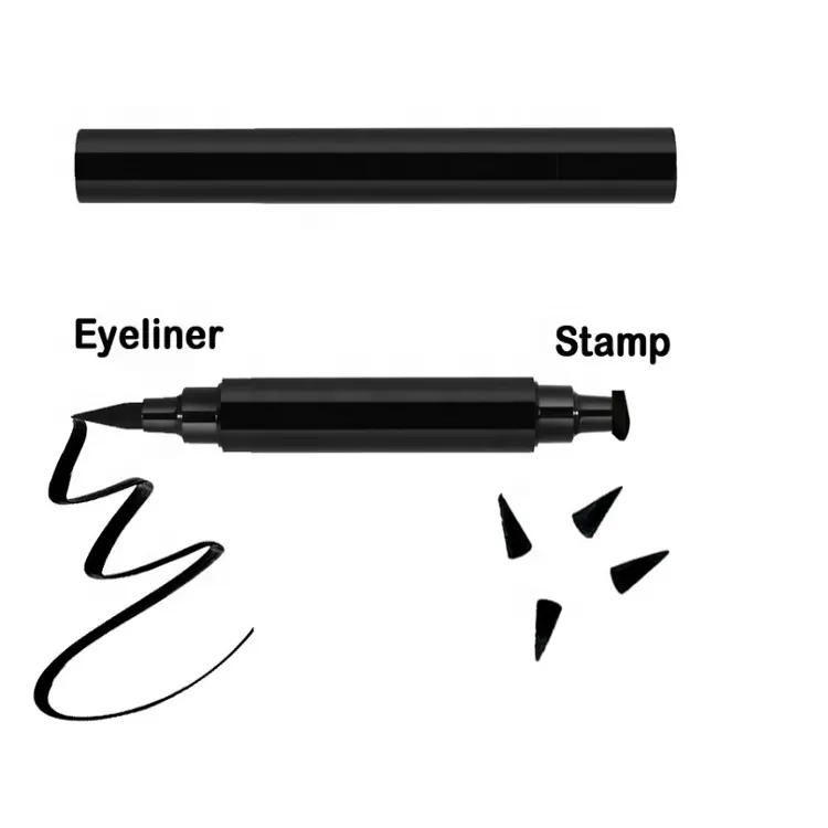 Feutre eye-liner liquide avec tampon Eyeliner étanche, longue durée, Double extrémité, séchage rapide, étiquette privée