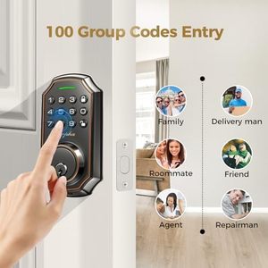 Keyless Entry Smart Lock 100 Code 16 Anti-Peeping-Passwort Elektronische Tastatur Riegel Einfache Installation Zink-Alarm mit niedriger Batterie - Product Image 2