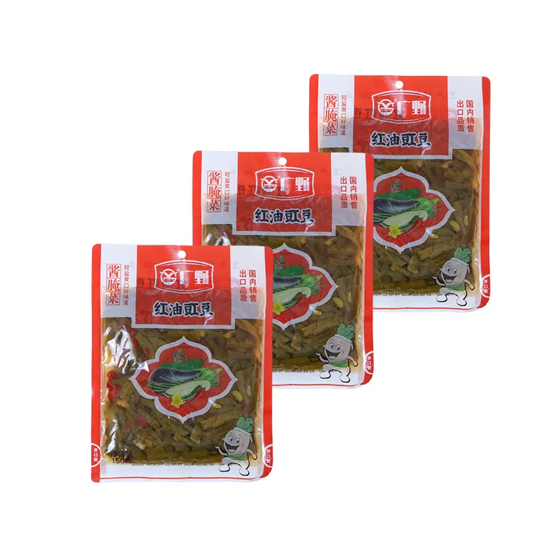 2023 Hot Style Chinese Delicious süße Gurke Relish würzigen Geschmack Gurke Kuherbsen in rotem Öl mit dem niedrigsten Preis