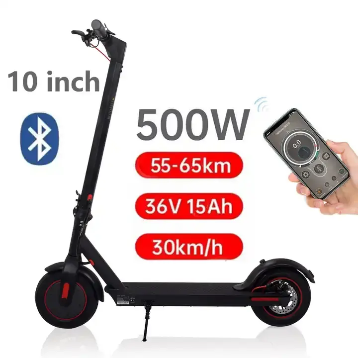 Livraison rapide entrepôt de l'UE scooter électrique 10 pouces longue portée 55-65KM avec moteur 500W scooter électrique adulte avec frein à disque APP