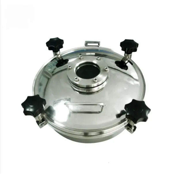 HEDE 다이렉트 판매 스테인레스 스틸 SS304 탱크 플랜지 투시 유리가 장착 된 고압 원형 맨홀