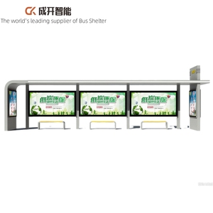 Moderne Buitenreclame Display Rechthoekig Bushokje Met Geïntegreerde Lichtbak - Product Image 2