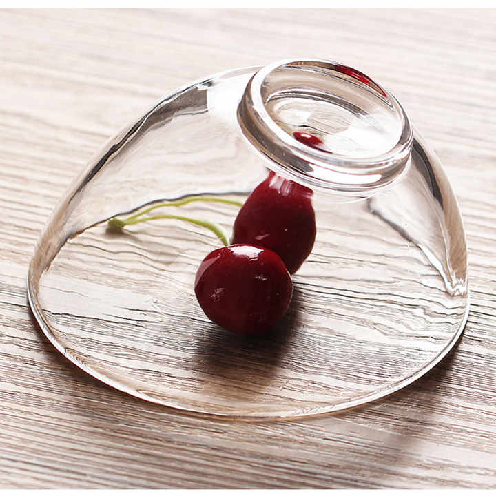 Cuenco de cristal transparente sin plomo para ensalada, postre, fruta