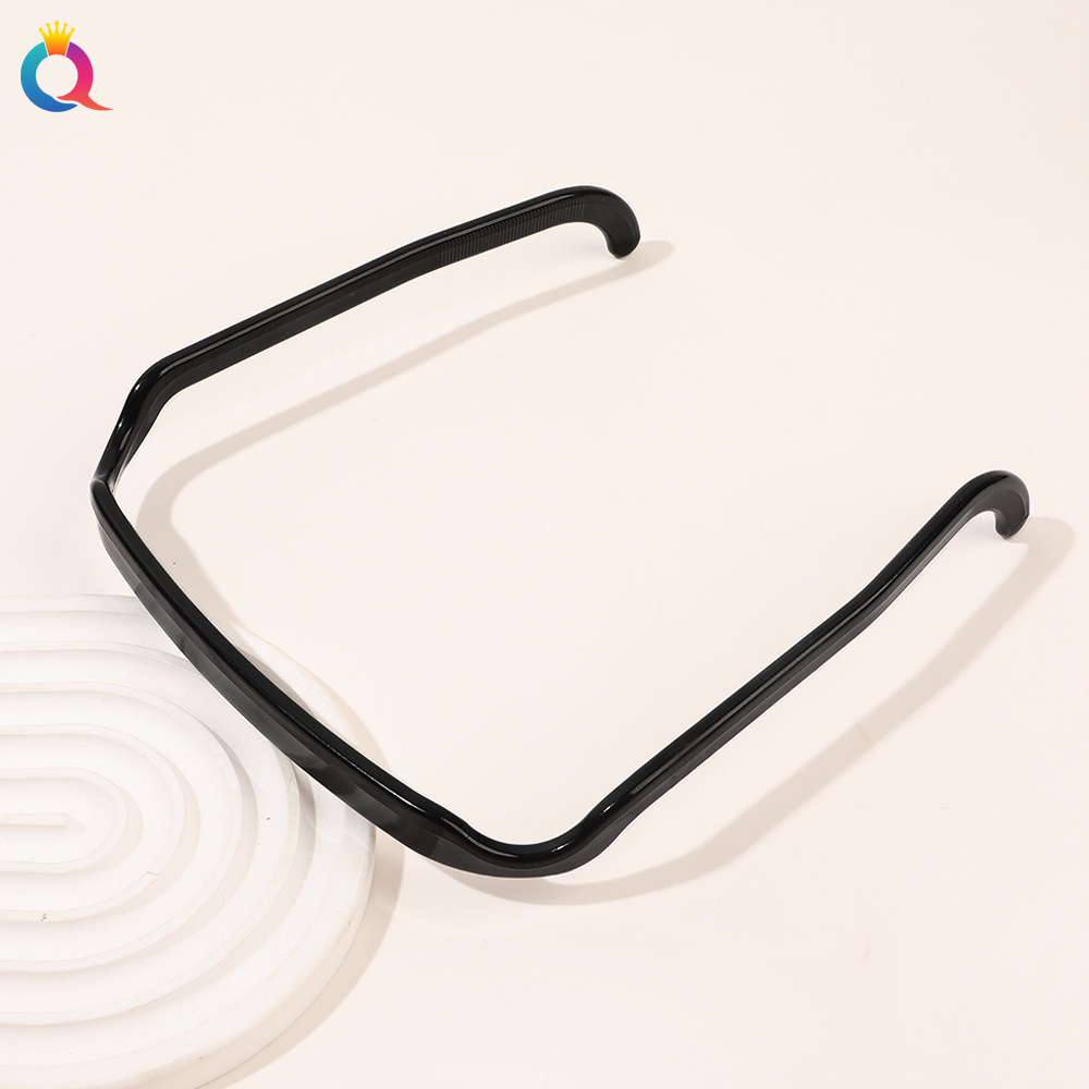 Square glasses hair band-black