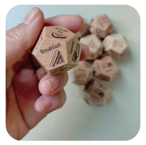 YUCI New Custom Cube Size Unique <strong>Game</strong> Accessory Polyhedral Wooden <strong>Dice</strong> <strong>Toy</strong> for Food Movie Decision Custom Logo - Product Image 3
